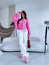 Knitted Sweater "CHOCOLATEY LOVE 7102" – Pink & Red